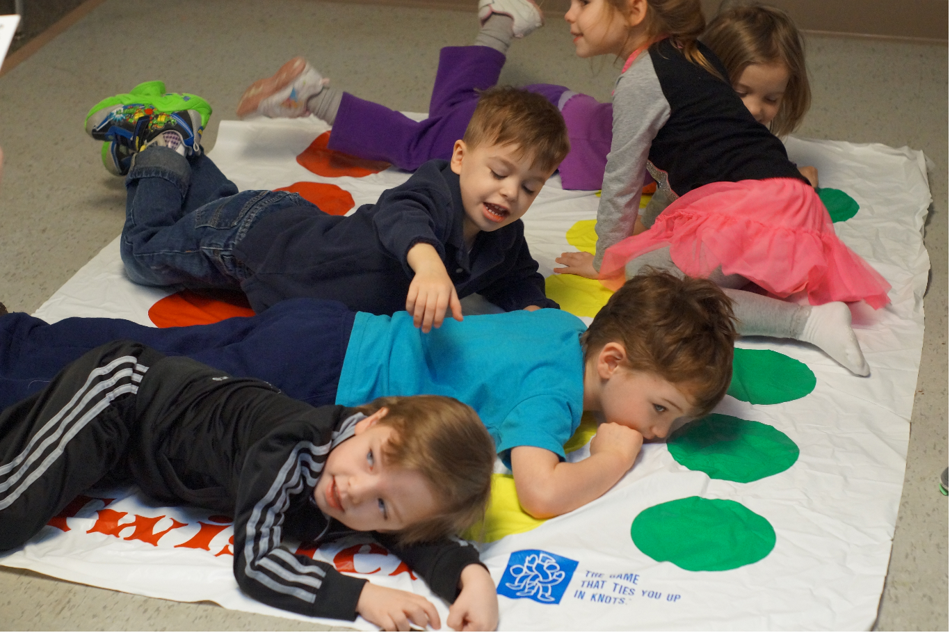 Children playing Twister